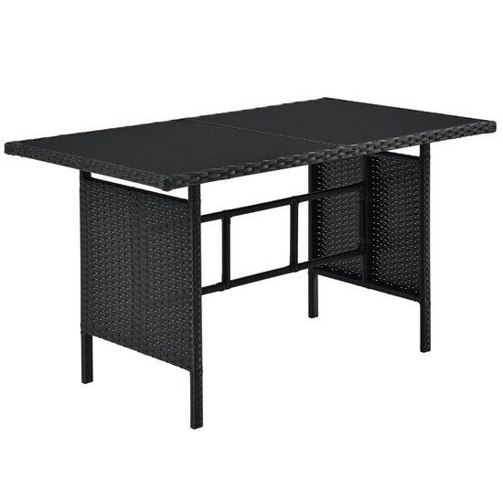 Lounge-Set Manacor - Polyrotan - Schwarz/Weiß