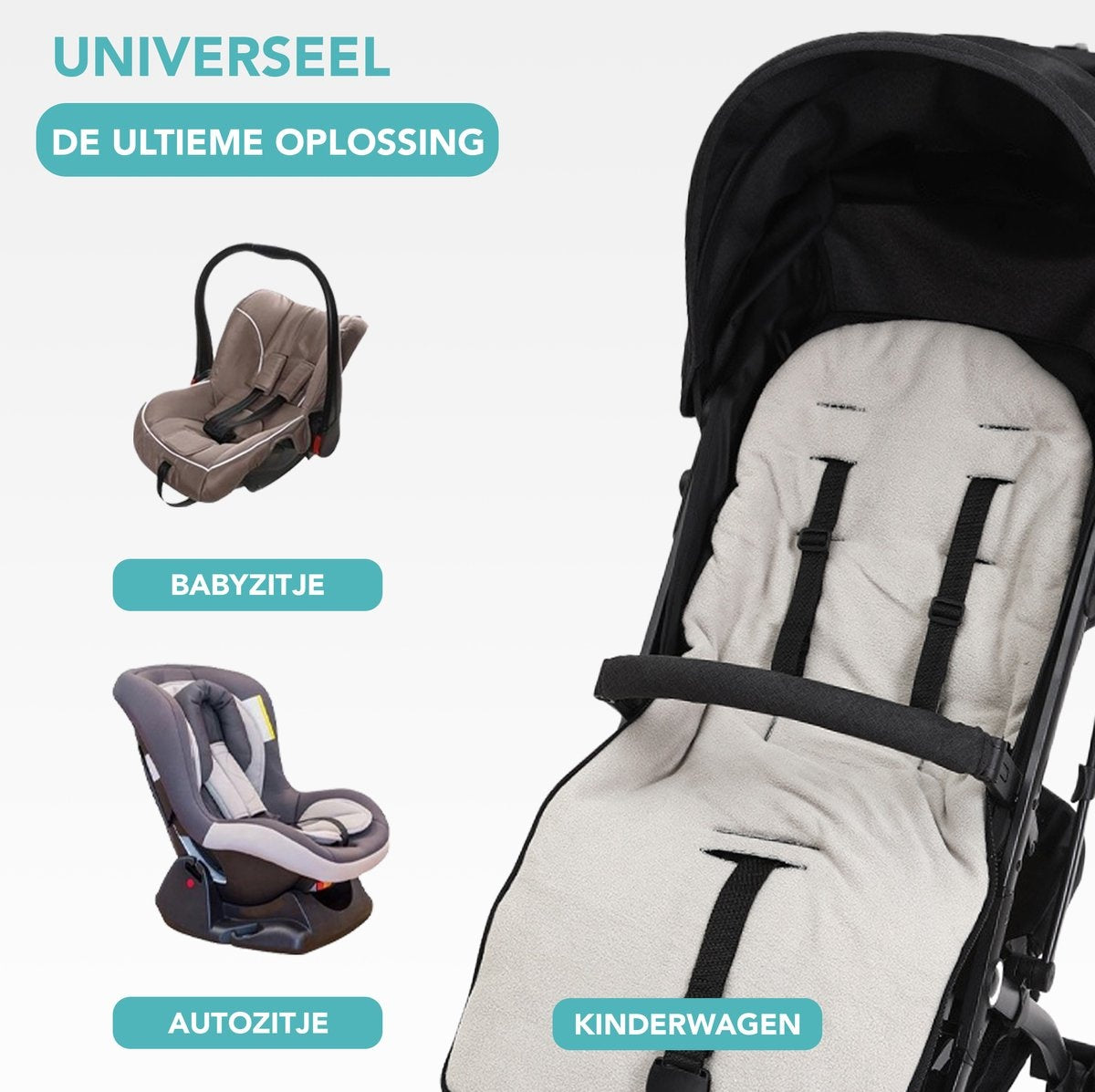 AchatÃ© Fußsack - Für Kinderwagen oder Stuhl - Babyschlafsack - Autositz - Weiß