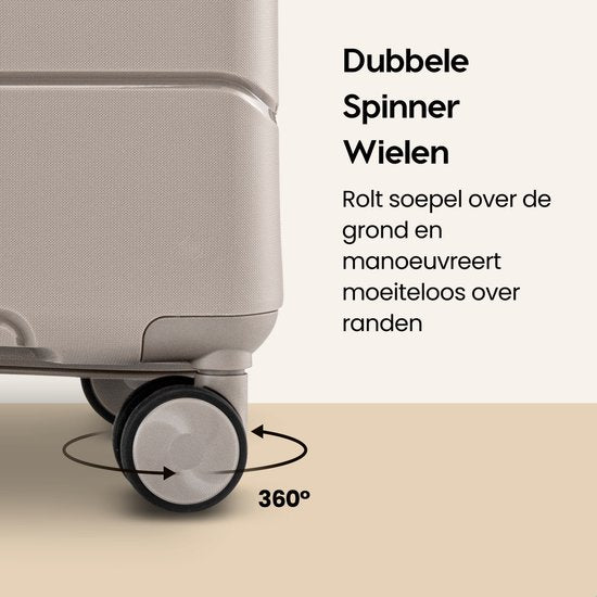 SKYCASES Urban Adventurer - Kofferset - 3-teilig - Zahlenschloss - 232L - Spinnerrollen - Reisekoffer mit Kofferschloss - Leichtgewicht - Beige