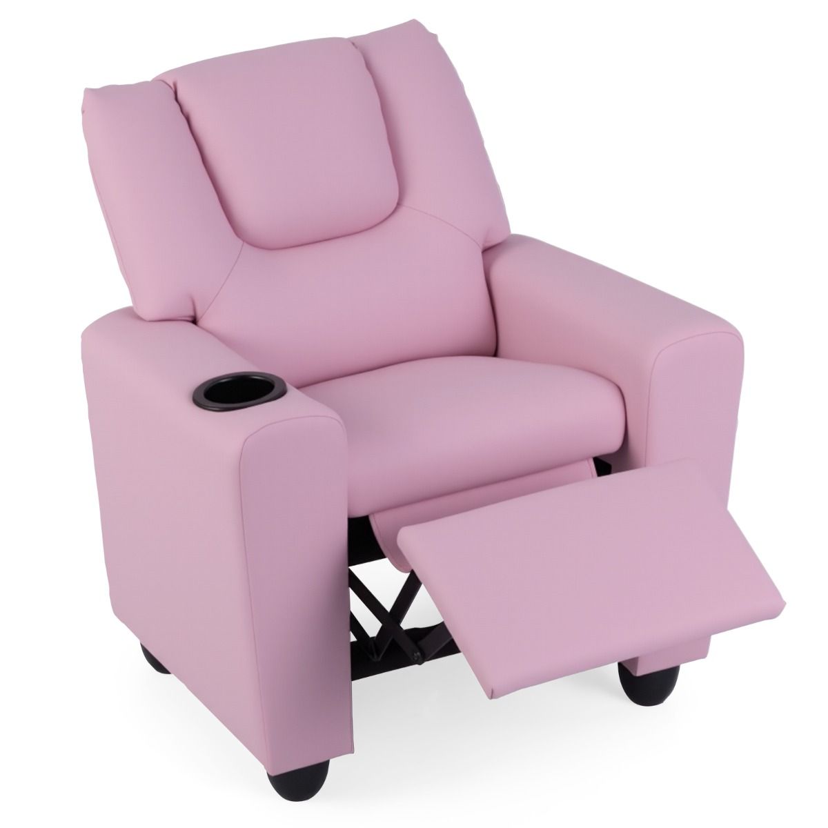Coast Kindersessel mit Relaxfunktion – verstellbare Rückenlehne und Fußstütze – Getränkehalter – rosa