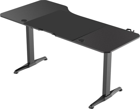 VDD Gaming – Schreibtisch – Gaming-Schreibtisch – Sitz-Steh-Schreibtisch – elektrisch höhenverstellbar – Sitz-Steh-Schreibtisch – Gaming-Schreibtisch – Computertisch – 160 x 75 cm – schwarz – maximale Höhe 117 cm
