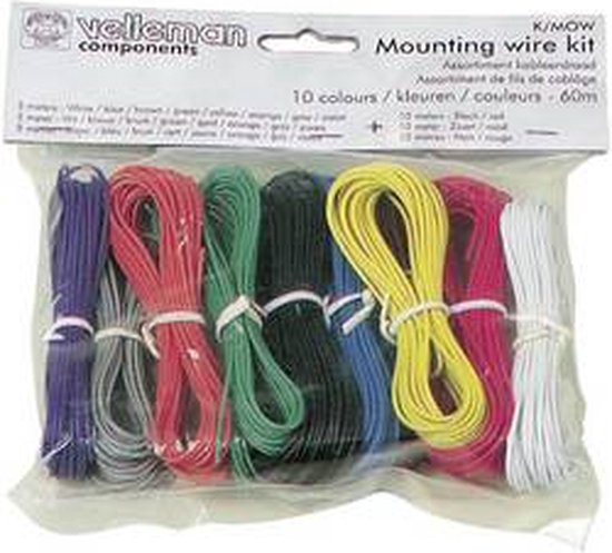 Velleman Montagekabelsatz - 10 Farben - 60m - Multicore