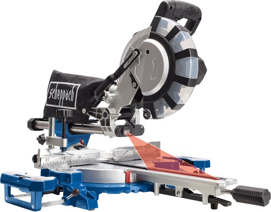 Scheppach Kapp- und Gehrungssäge HM254SPX – 2200 W | 255 mm | Laser, LED und Drehtisch | 2 Sägeblätter