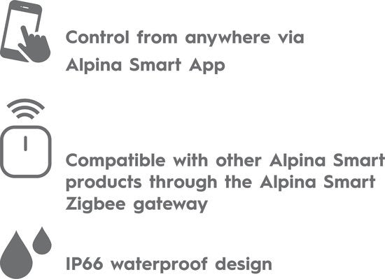Alpina Smart Home - Slimme Watermelder - Lekdetectie - 90M Detectie Afstand - IP66 Waterbestendig - Lekkage Sensor