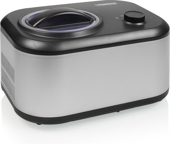 Princess 282608 – Eismaschine mit Kompressor – Mit eigenem Gefrierfach – 1 Liter – Schwarz/Grau