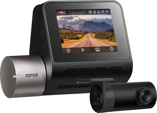 70mai Dash Cam A510 Set – Dashcam für vorne und hinten – 3K-HDR-Aufzeichnung mit Sony STARVIS 2-Sensor – GPS und ADAS-Fahrassistenz – Parküberwachung – Steuerung über WLAN-App – G-Sensor und Nachtsicht für maximale Sicherheit