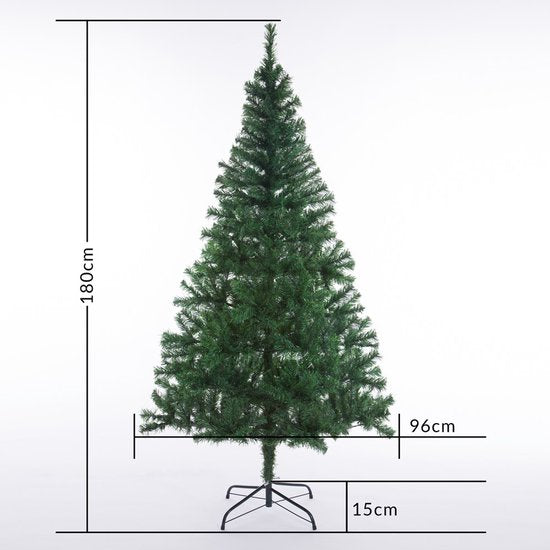Casaria Weihnachtsbaum 180 cm - Inkl. LED-Weihnachtsbeleuchtung PE Grün