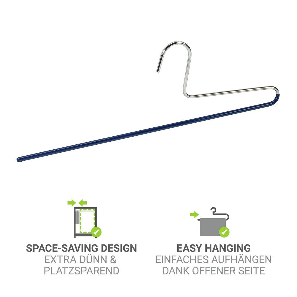 Wenko Baggy-Hosenbügel Dunkelblau – Metall – rutschfest – 34,5 cm