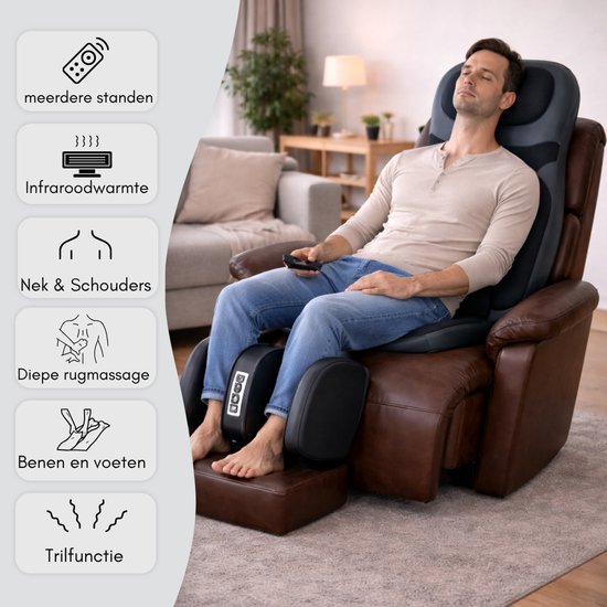 Caryota Shiatsu-Massagesessel – Massagegerät – Massagekissen mit Infrarotwärme – 2-teilig – Beine