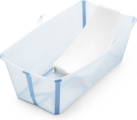 Stokke Flexi Bath (Ocean Blue) mit Stütze für Neugeborene – Langlebig und leicht zu verstauen – Praktisch für zu Hause oder auf Reisen – Für Babys und Kleinkinder bis zu 4 Jahren