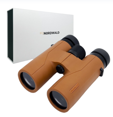 Nordwald 10x42 Fernglas – Cognac – mit Smartphone-Adapter