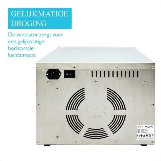 Wartmann 2206 DH Lebensmitteltrockner, Trockenschrank, Dehydrator, Edelstahl, 6-lagig.
