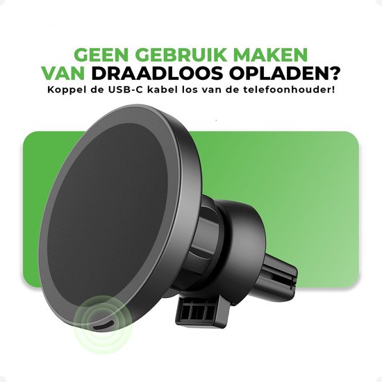 iSetchi Telefonhalterung - Qi Wireless Charger - 15-Watt-Schnellladegerät - Lüftungsgitter