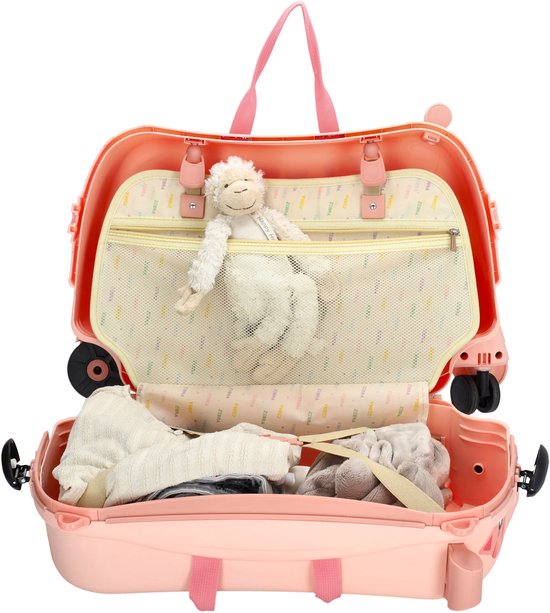 Zebra Trends Ranger Kinderkoffer – Handgepäck – Kinder – Sitzkoffer – Kinder – Rosa