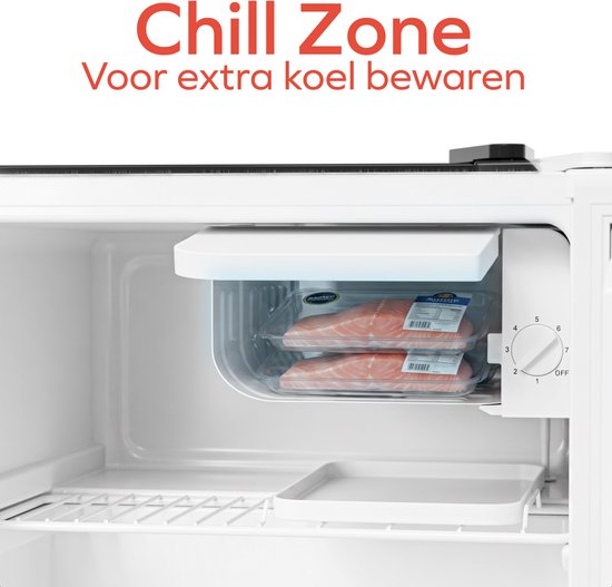 KitchenBrothers Mini-Kühlschrank – 43 l – Kleiner Kühlschrank – Minibar – Freistehend – Frigo – Kompakt – Schwarz