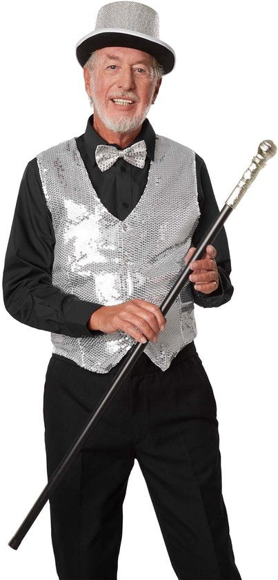 dressforfun - Paillettenfliege - Silber - Kostüm Karneval - Halloween - Verkleiden - Partykleidung - Karnevalskleidung - Party - Partykleidung