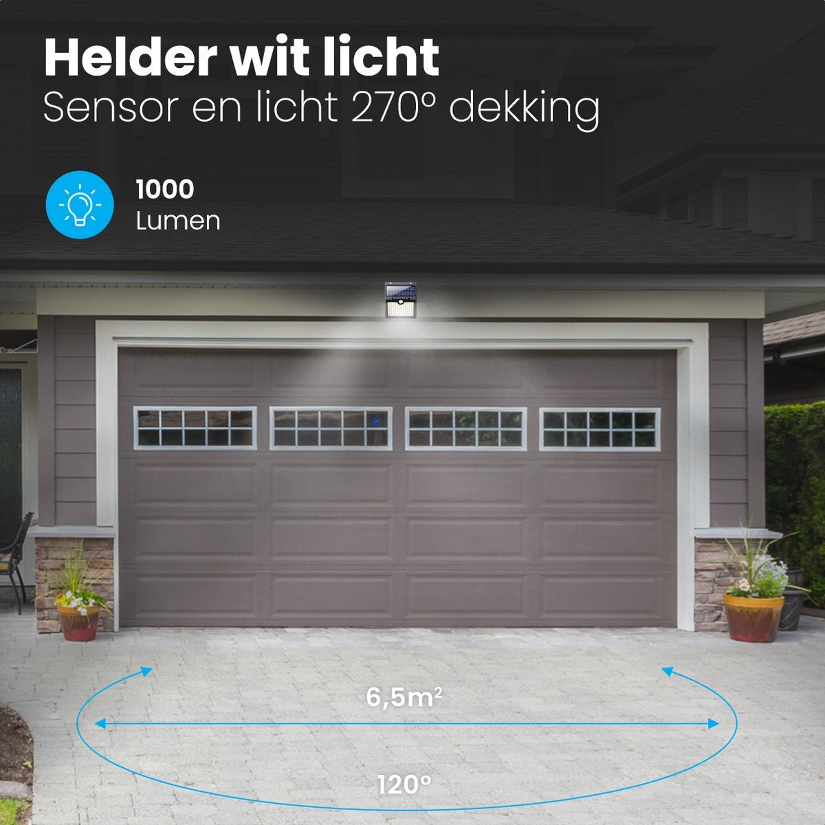 Auronic Solar Außenleuchte mit Bewegungssensor - Wandleuchte mit Sensor - Solar - 97 LEDs - IP65 - 2 Stück - Schwarz