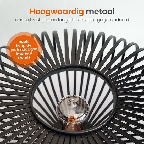 Goliving Deckenleuchte - Deckenleuchte - E27 - Metall - Bamboo Look - Ã˜ 40 cm - Schwarz