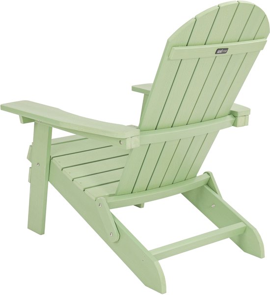 AXI Claire Adirondack-Stuhl Pastellgrün – Loungesessel aus Kunststoff mit Armlehnen – Zusammenklappbar – Hohe Rückenlehne – Gartenstuhl – 84,5 x 77 x 95,5 cm – Langlebig und witterungsbeständig