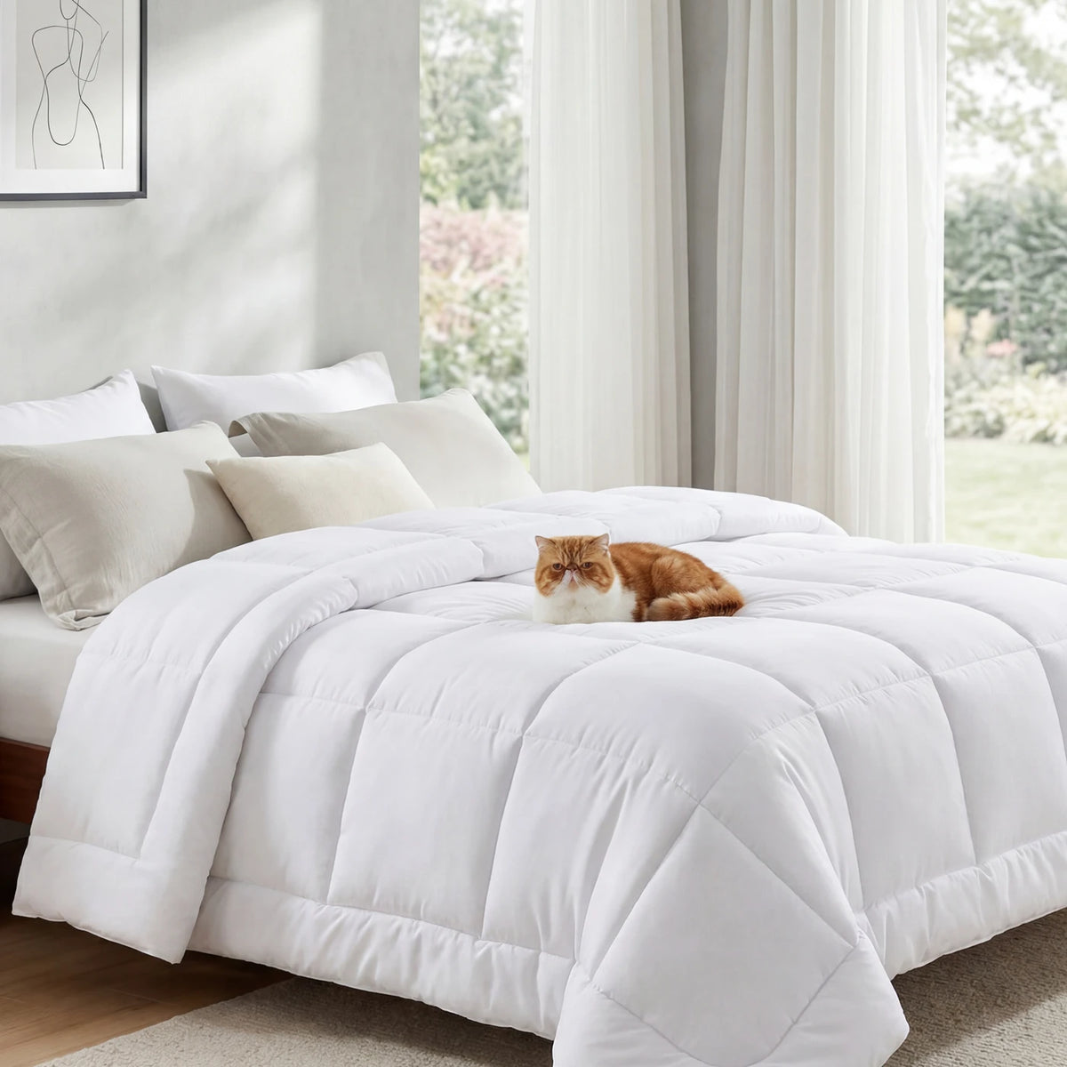 Bedsure 4-Jahreszeiten-Bettdecke 155 x 220 cm – Oeko-Tex-zertifiziert – Weiß