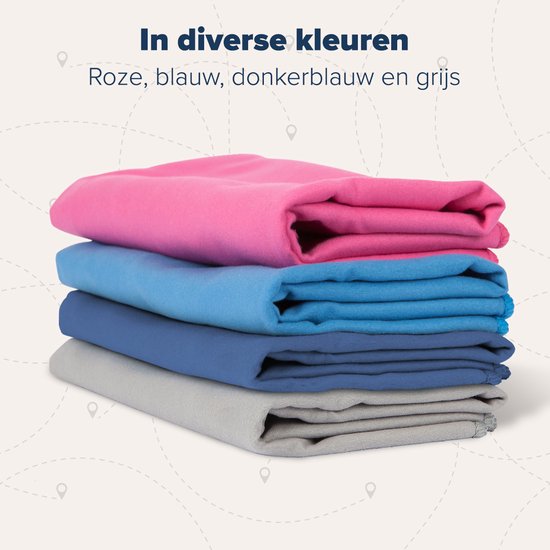 TRVLMORE Mikrofaser-Reisehandtuch-Set - 2 Stück - Groß (75 x 150 cm) & Extra groß (90 x 180 cm) - Mikrofaser - Grau