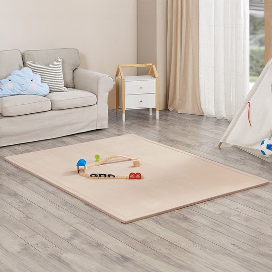 Samtweicher Spielteppich / Kinderteppich Maila - 200 x 150 cm - Beige