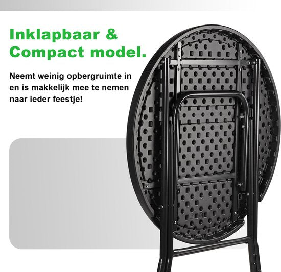 Bardi 2 x Stand Tisch Zusammenklappbar 80 x 110 cm. Schwarz