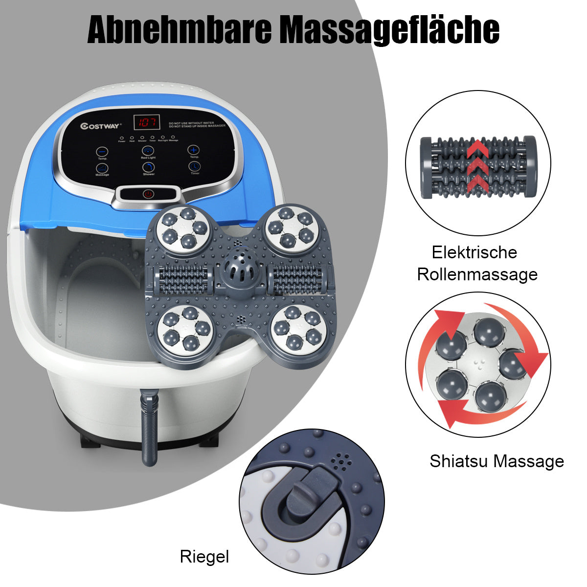 Coast Fußmassagegerät Fußbad Spa Massagegerät Fußbad Shiatsu Fußmassage blau