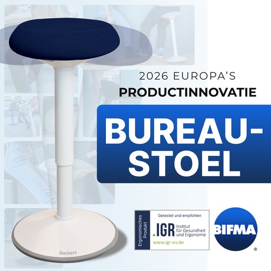 Backerz Wobble Hocker - Ergonomische Wobble Stuhl Höhe 55-80cm - Balance Hocker - Saddle Hocker Blau