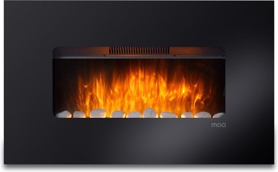 MOA Electric Fireplace - Atmosphärischer Kamin - Ofen - Schwarz - Fernbedienung - Ambilight - EF201FB