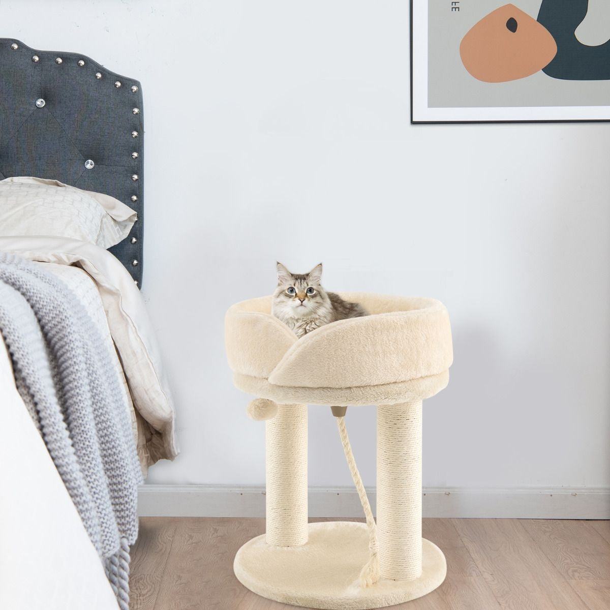 Coast Cat Tree Katzenkratzbaum Kratzbaum mit weichem Stuhl sistal Turm für Katzen beige