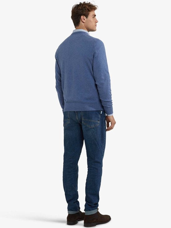 McGregor Pullover aus Merinowolle mit V-Ausschnitt, Vintage-Blau – Größe 3XL – Herren – Pullover