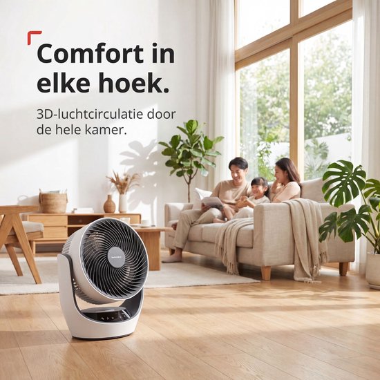 SwitchBot 22 dB kabelloser Tischventilator – Flüsterleiser, wiederaufladbarer USB-Ventilator mit App und Fernbedienung – Leise Luftzirkulation am Schreibtisch – 4 Stufen & Timer – Weiß
