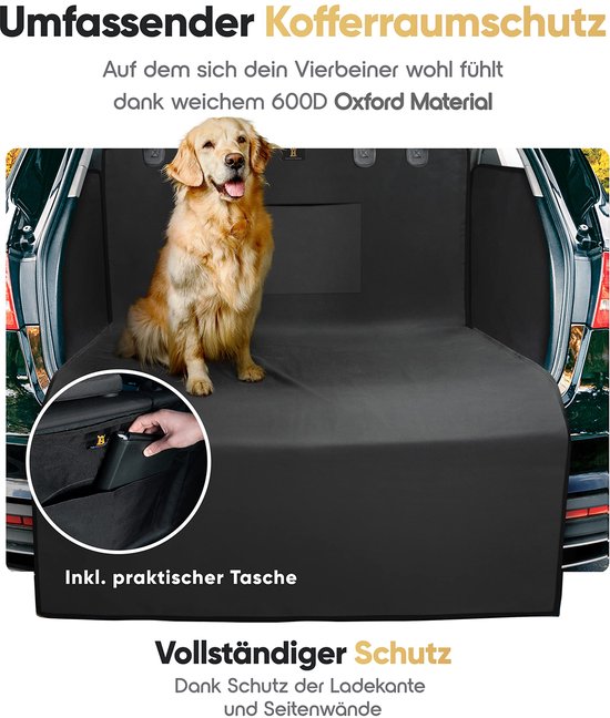 Heroism Kofferraumschutz Hund mit Seiten- und Stoßstangenschutz - Universal-Kofferraum-Hundedecke wasserdicht und kratzfest - Kofferraumdecke Hunde