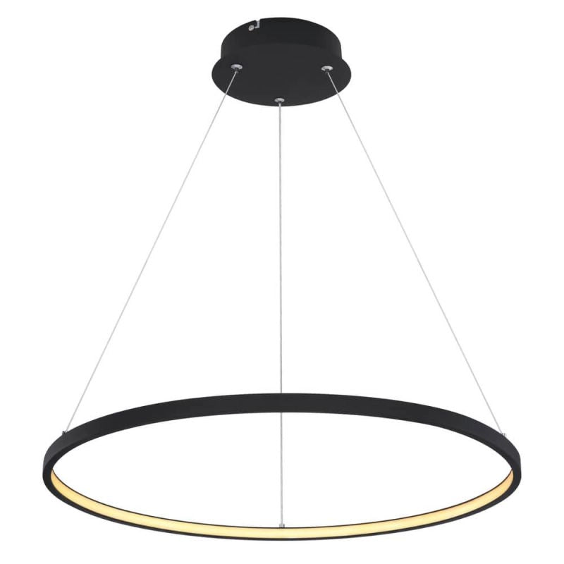 Globo Ralph LED-Pendelleuchte - Ø60 cm - Schwarz - Dimmbar - 3 Ringe - 57W - 3000K