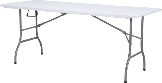 AXI Elba Klappbarer Biertisch – Weiß – 180 x 74 x 75 cm – Zusammenklappbar – Mit Tragegriffen – Perfekt zum Mitnehmen – Stahlrahmen & HDPE-Kunststoff – Tragbar & platzsparend – Bis zu 150 kg