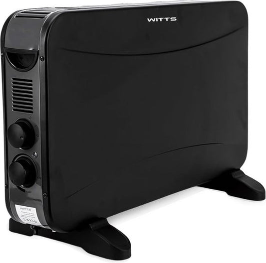WITTS Herd - Elektroherd - Inklusive Turbomodus - Elektroherd mit Konvektor - Herd - Heizung - Schwarz - 1200W/2000W