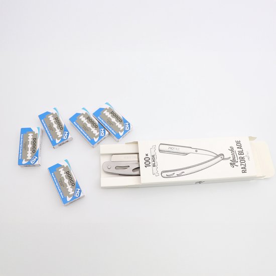 ProTrue Friseurmesser mit 100 Rasierklingen – Shavette (offenes Rasiermesser) – Klassisches Friseurmesser – Safety Razor – Straight Razor