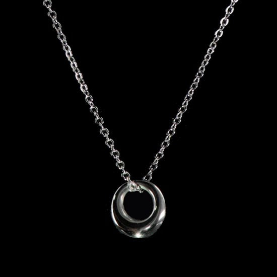 Laura Ferini Damenhalsband Cerchio Silber - Silberhalsband mit Anhänger - 18K Weißgold vergoldet - Halskette - Halsband - Schmuck - Accessoires - Damenhalsband mit Anhänger