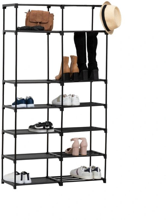 Modulares Schuhregal mit 8 Ebenen für 32 Paar Schuhe Five® – Schwarz – Einfach zu montieren