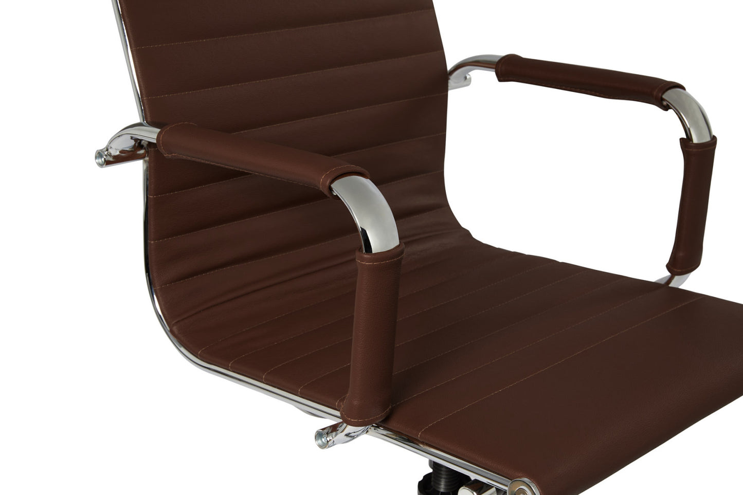Lifa Living Bürostuhl Oxford - Büffelleder - Metallgestell - 150 kg belastbar - Dunkelbraun