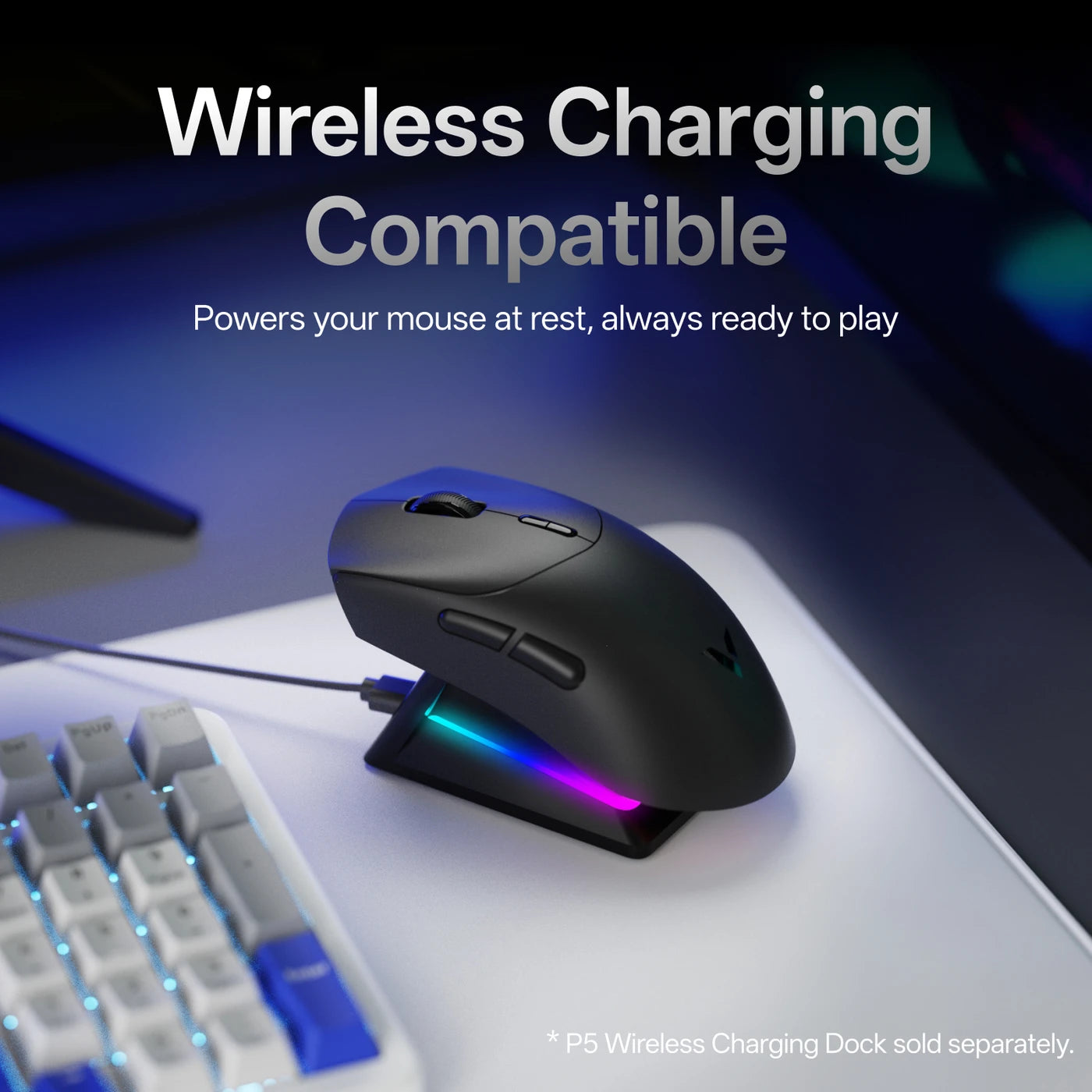 Rapoo VT7 kabellose Gaming-Maus – 8000 Hz Abtastrate – 26.000 DPI – 53 g – schwarz