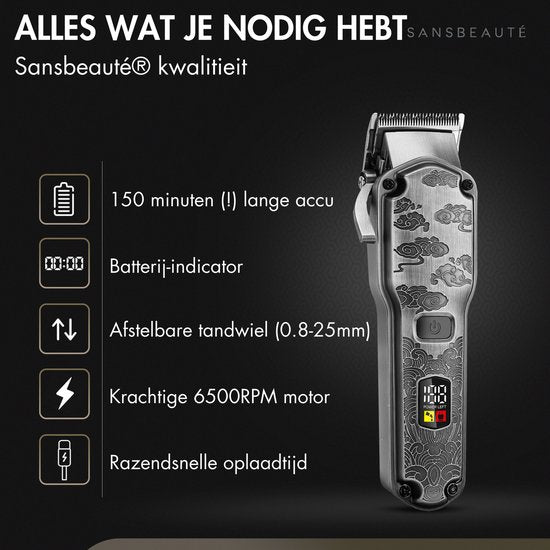 Professionelle kabellose 5-in-1 Haarschneidemaschine - Sansbeauté - Haarschneider Herrenkopfhaar - Cheveux Hair - Haartrimmer - Friseur Haar Maschine - Haarschneider - Trimmer Bart - Barbe Haarschneider - Friseur Buddha Trimmer - Barber Set - Barber Set