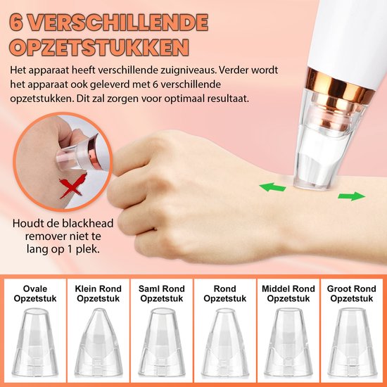 TibaGoods Premium Mitesserentferner I Porenreiniger mit 6 Aufsätzen Mitesser entfernen | Akne | Komedonenlöffel | Hautpflege