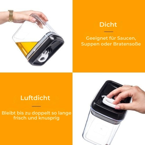 Stosh- Vorratsgläser - Vorratsdosen - 6 Stück - 1.5L - BPA frei - Kunststoff - schwarz