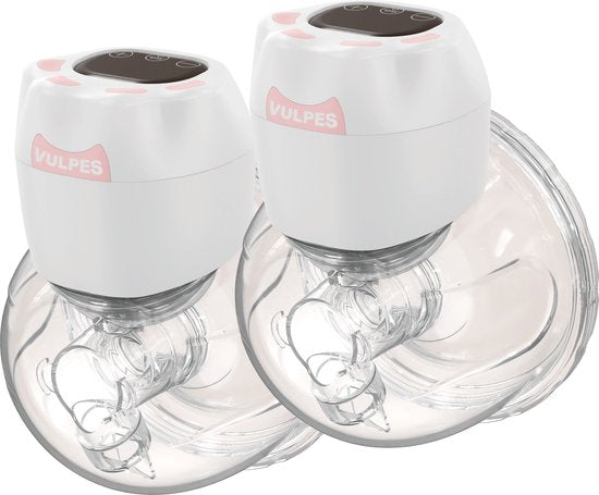 Vulpes Goods® BabyCare Freihändige Milchpumpe - Kabellos & Tragbar – 2 Stück – Weiß
