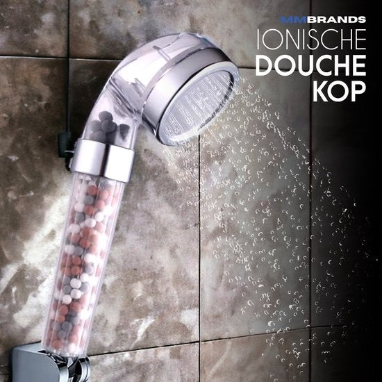 MM Brands Ionischer Duschkopf - Wassersparender Duschkopf - Hochdruck-Handbrause mit Filter - Regendusche