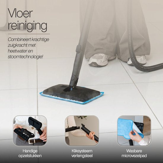 GoScrub® 3-in-1-Teppichreiniger PRO mit Bodenwischer – Dampfreiniger und Fleckenentferner für Sofas und Teppiche – 100 °C Dampf – Sofa-Reiniger – Möbelreiniger – Sitzmöbel-Reiniger