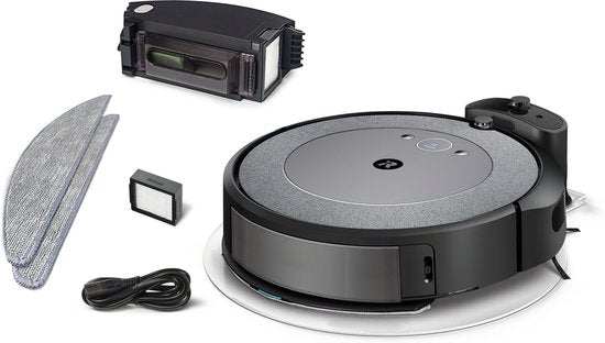 iRobot - Roomba Combo® i5 - Staubsaugerroboter mit Wischfunktion - Mit Ladestation - Ideal für Haustiere - i5176 - grau