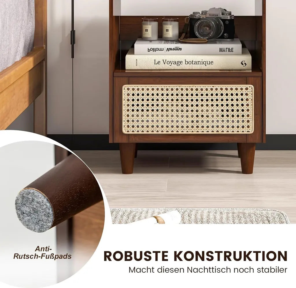 Coast Nachttische mit Schublade – 2er-Set – 43 x 35 x 50 cm – Braun
